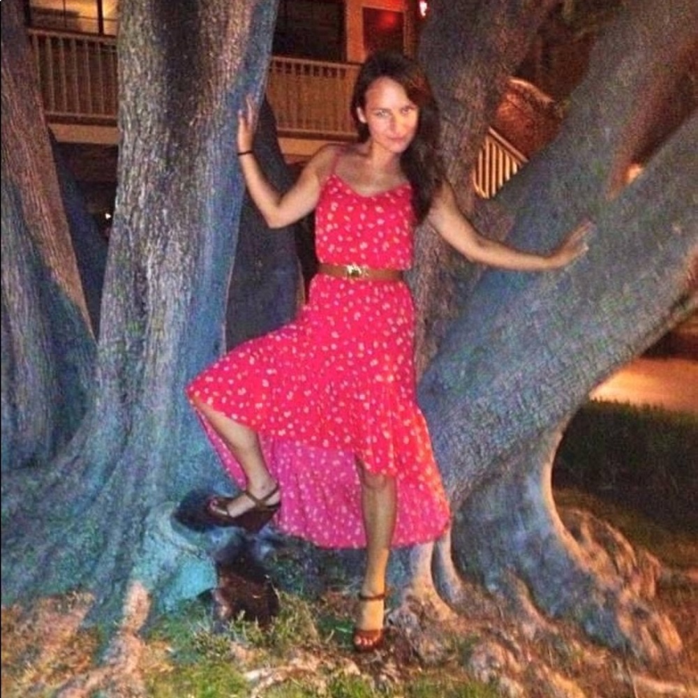 SOLD! O’Neill || Red Floral “Sunkissed” High-Low Dress - Picture 2 of 7